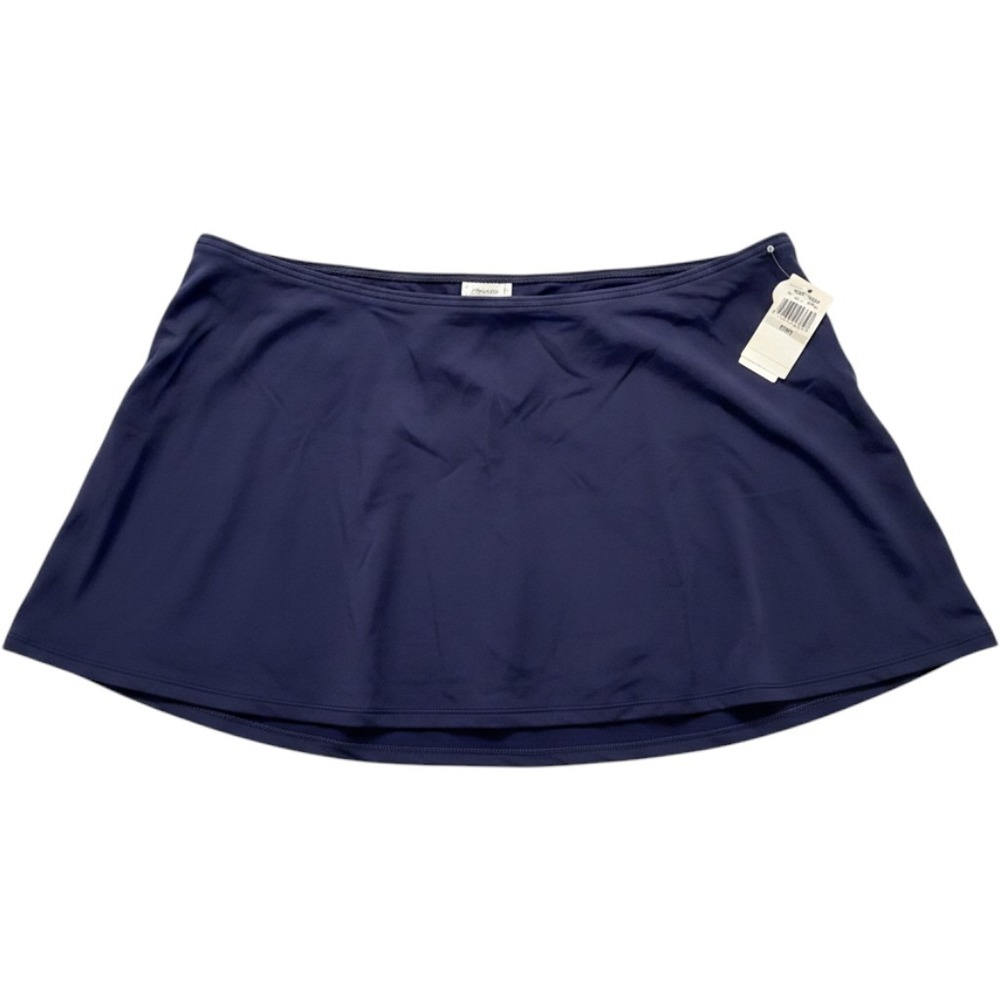 Jantzen Womens Plus Size 22W Swim Skirt Navy Blue Mare Wrap Ruched JZ22708C NEW